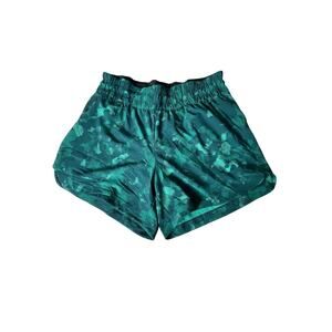 Women’s S REI Co‑op Green Camo Tech Shorts Built In Underwear Zipper Pocket EUC